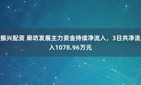 振兴配资 廊坊发展主力资金持续净流入，3日共净流入1078.96万元