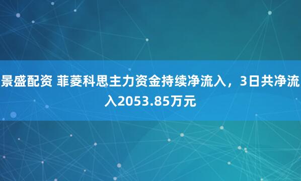 景盛配资 菲菱科思主力资金持续净流入，3日共净流入2053.85万元